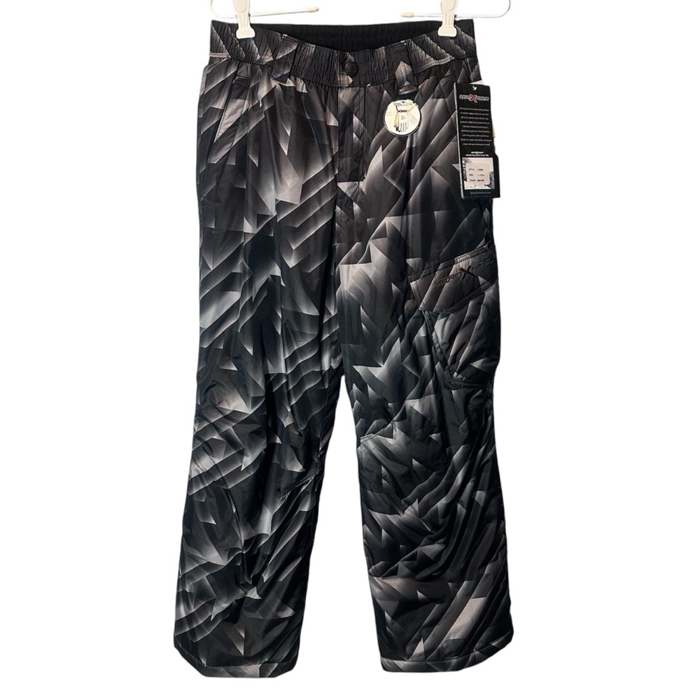 ZeroXposur NWT black geometric snow pants boys large 14-16